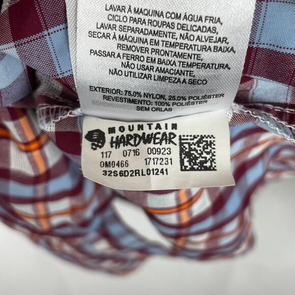 Mountain Hardwear Men's Red Plaid Button Down Shirt Lightweight Roll Sleeve L - Picture 10 of 10